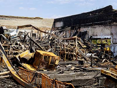 Building gutted by fire