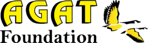 agat foundation logo with two canadian geese all in yellow and black