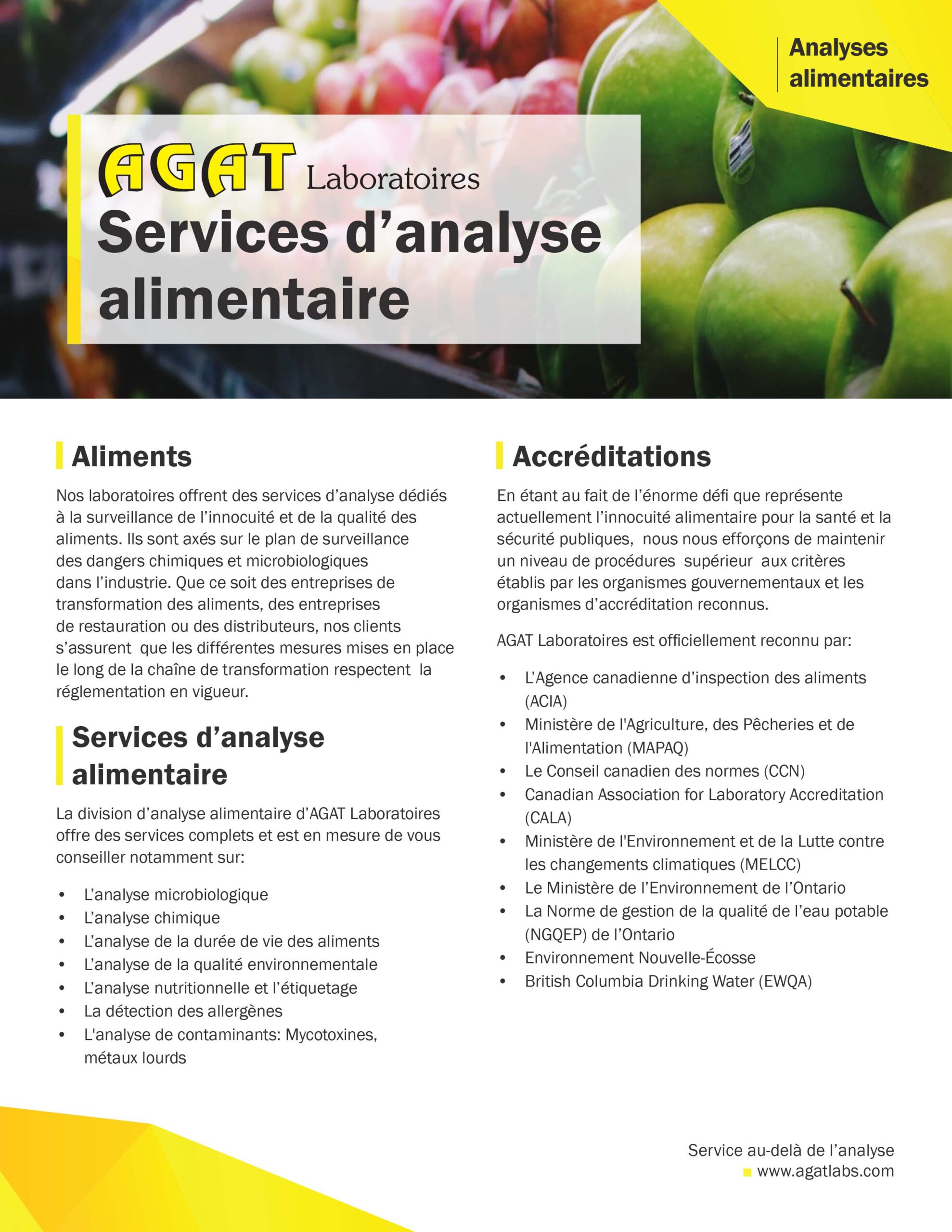Food Testing Services Brochure