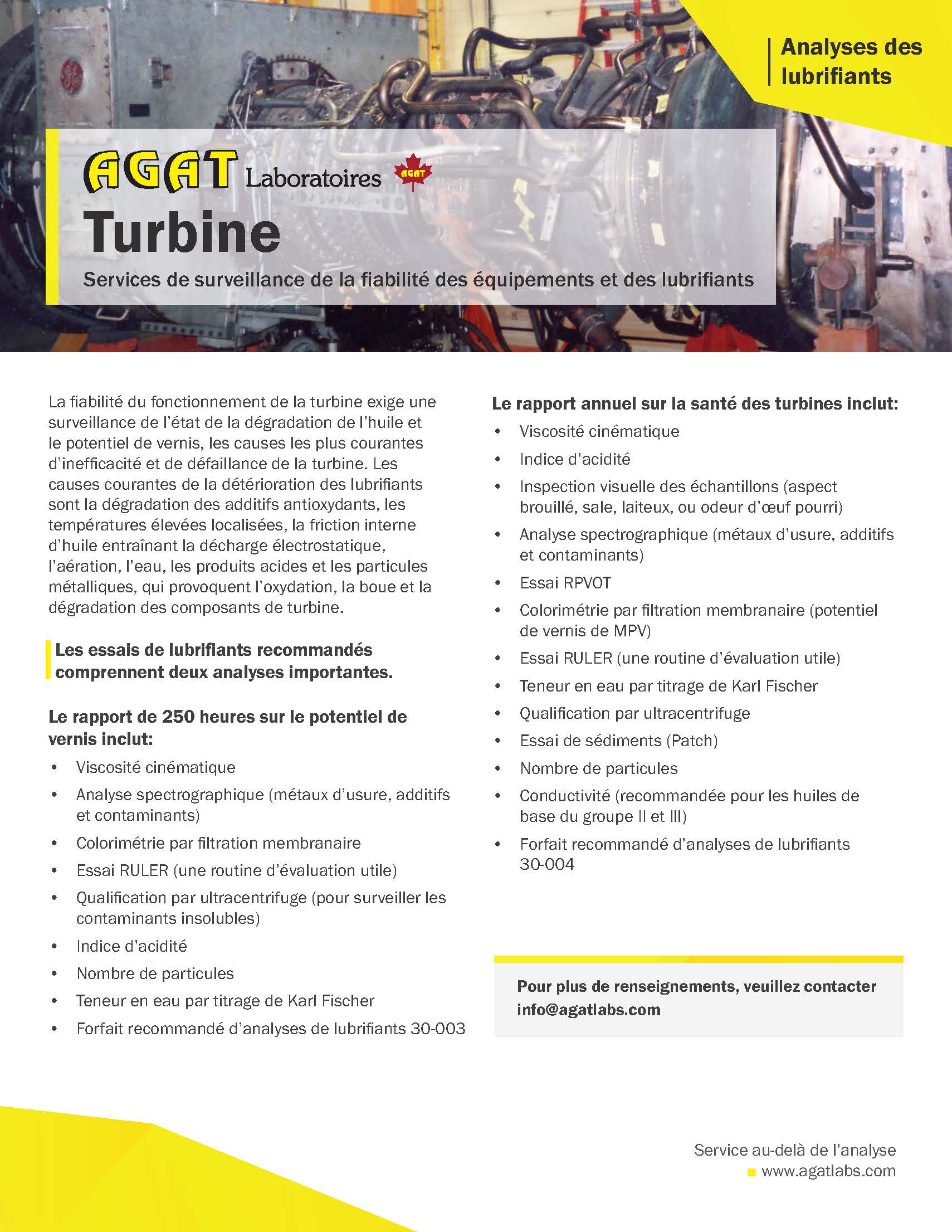 turbine equipment reliability and lubricants testing services agat laboratories
