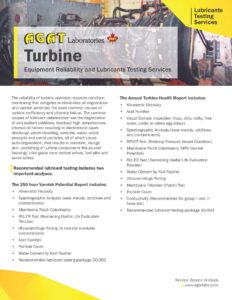 turbine equipment reliability and lubricants testing services agat laboratories