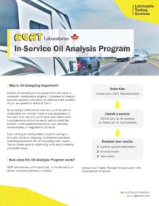 in service oil analysis program agat labs brochure a canadian company