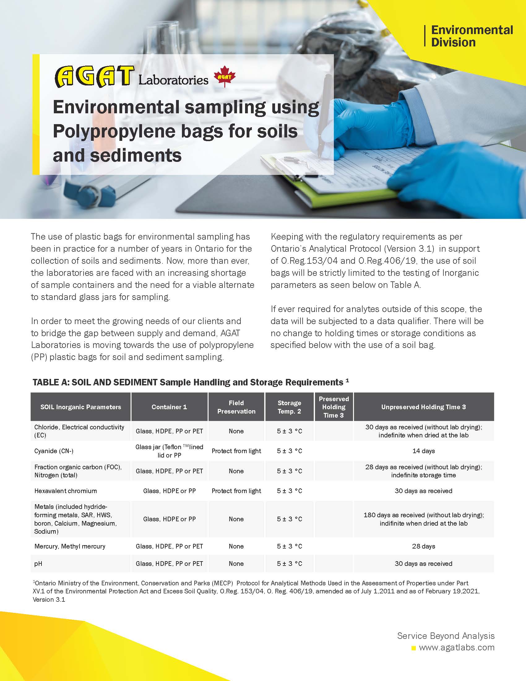 agat laboratories environmental toxicology brochure