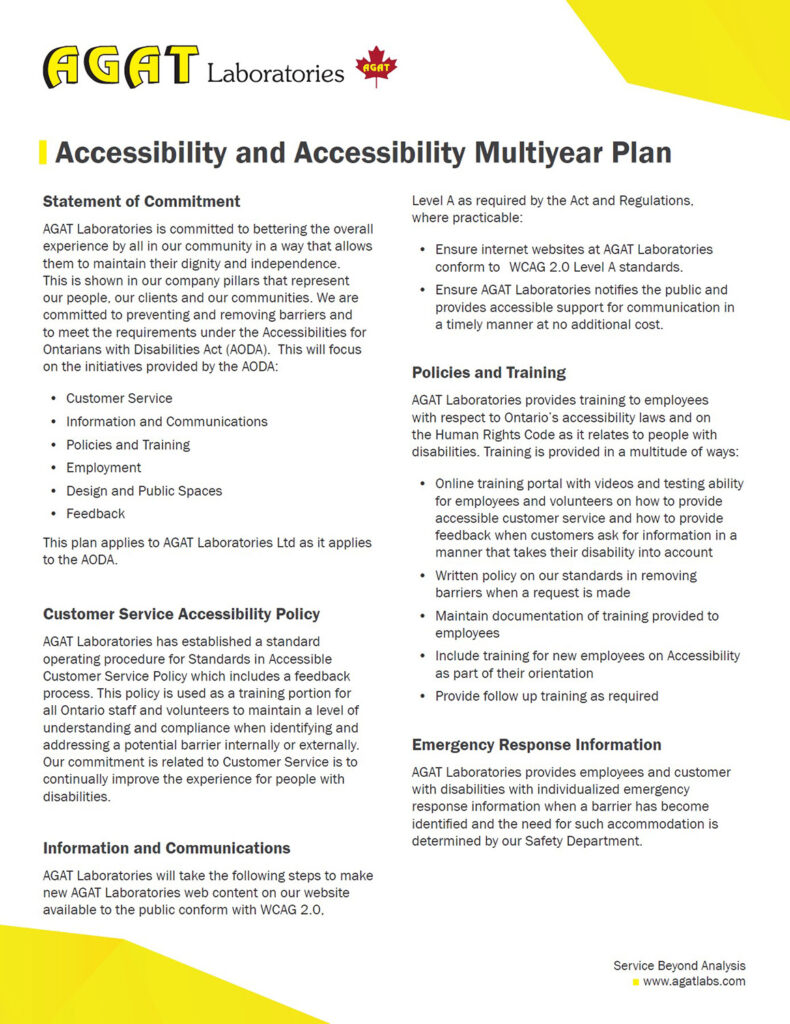 AGAT Multiyear Accessibility Plan