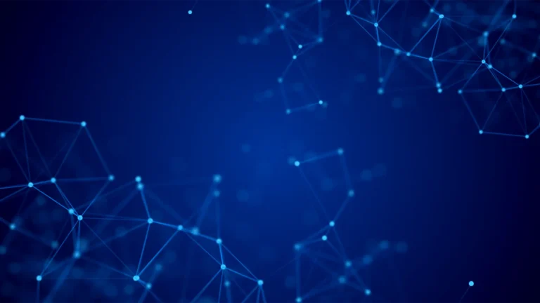 Abstract blue network background representing data visualization and environmental analysis